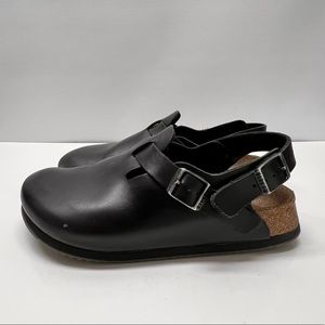 Birkenstock Tokyo Super Grip Black Leather Work Clog Unisex 37 L6-6.5 M4